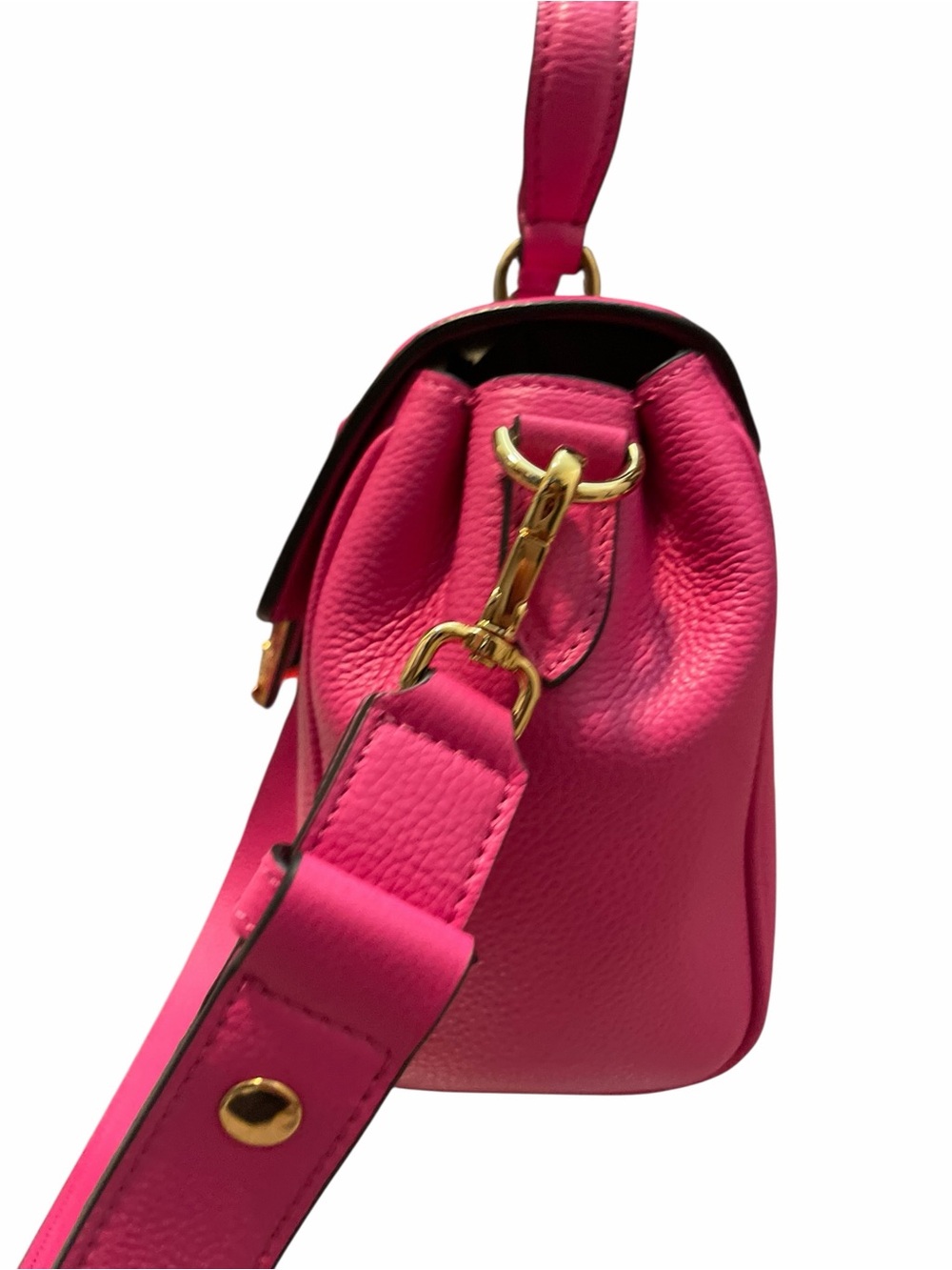 Versace Virtus Grainy Calf Small Pink Top-Handle Satchel with Gold Hardware - Picture 4 of 13